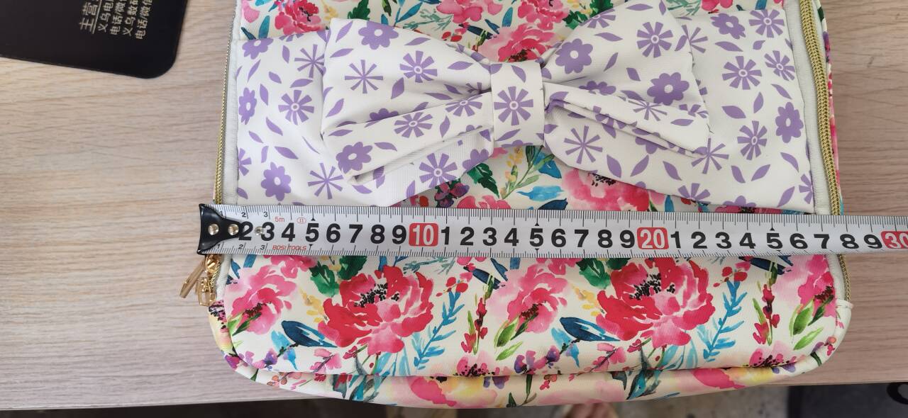 BA0102 Flower Purple Floral Bow Knot Meal Bag Lunch Box Bag