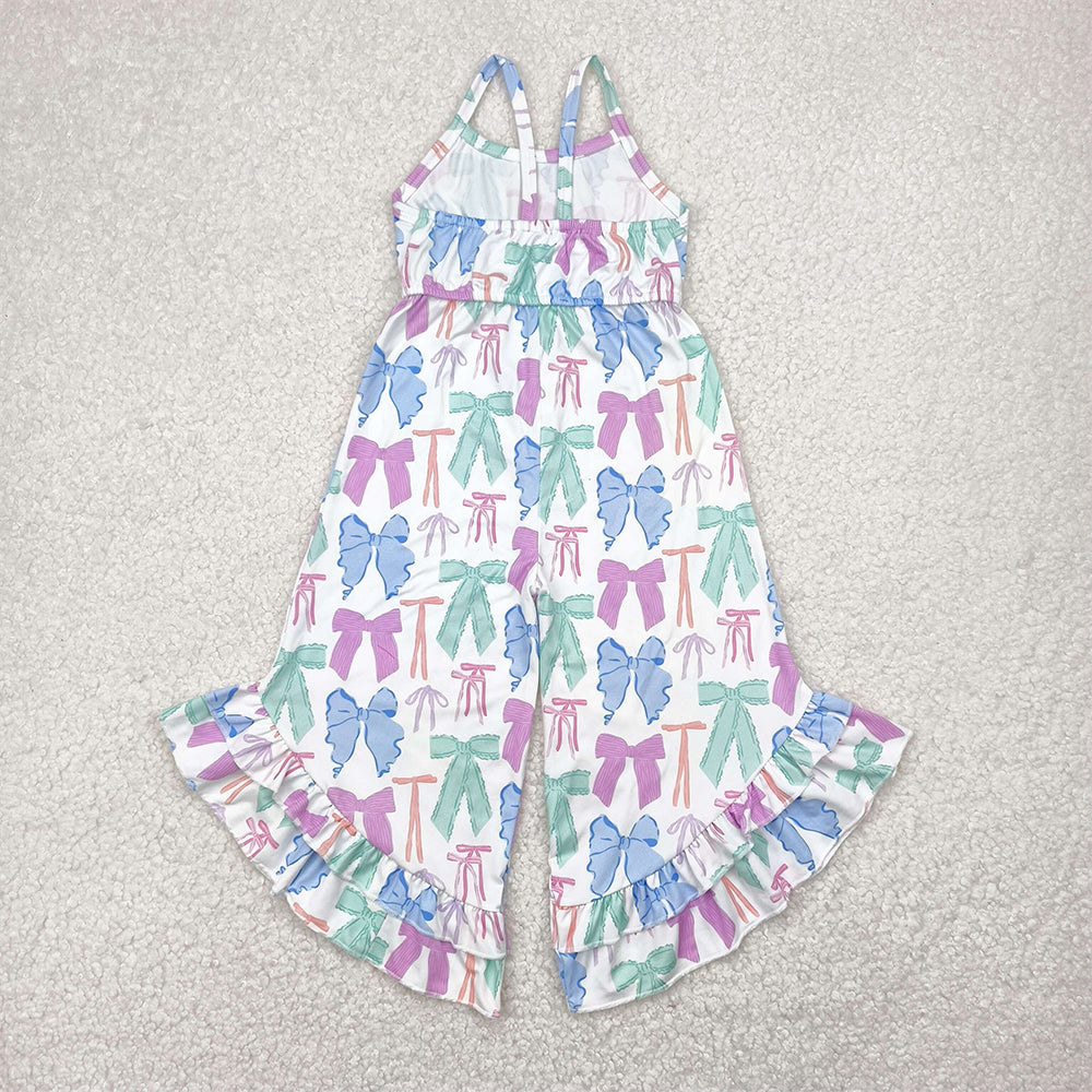 SR2847  Baby Girls Coquette Bows Colorful Straps Jumpsuits D 4.24