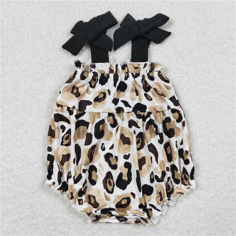 Match Baby Girls Straps Gold Leopard Sibling Sister Rompers Dresses Clothes Sets