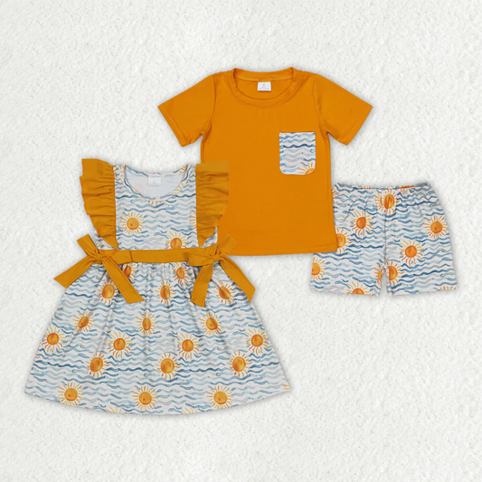 Match Baby Girls Sun Sea Boys Sibling Dresses Clothes Sets
