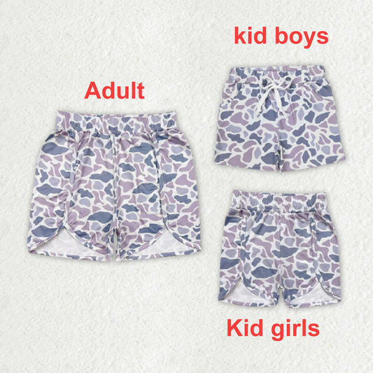 Match Family Baby Girls Boys Grey Camo Summer Shorts Bottoms  D 3.13