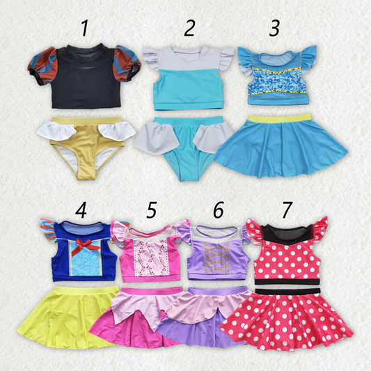 Match 7 Colors Baby Girls Princess Two Pieces Beach Wear Swimsuits  D 3.17