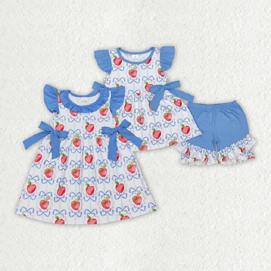 Match Baby Girls Apple Bows Dresses Outfits Sets  D 3.15