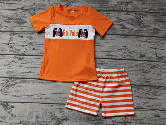 Custom dog top stripe shorts boys team clothes  D 4.22