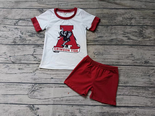 Custom A elephant stripe top shorts boys team clothes  D 4.22