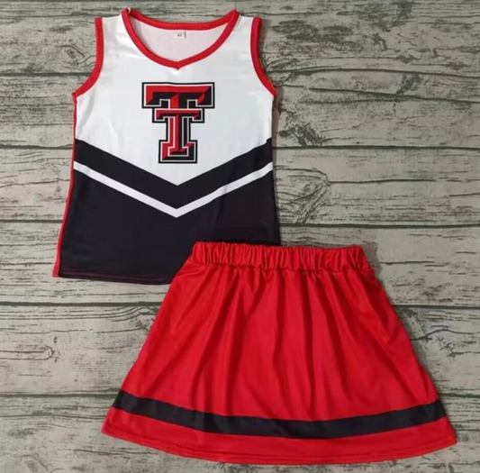 Custom T sleeveless top skirt girls team outfits  D 4.22