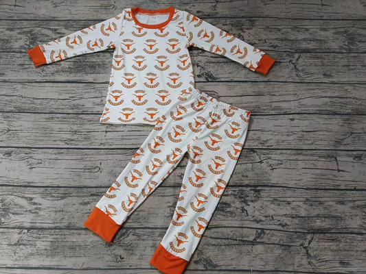 Custom  long sleeves bull skull kids team pajamas D 4.24