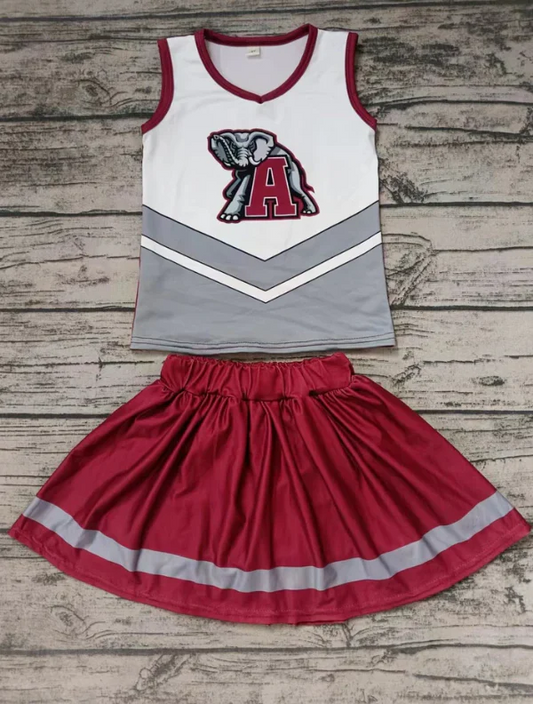 Custom sleeveless A elephant top skirt girls team clothes  D 4.24