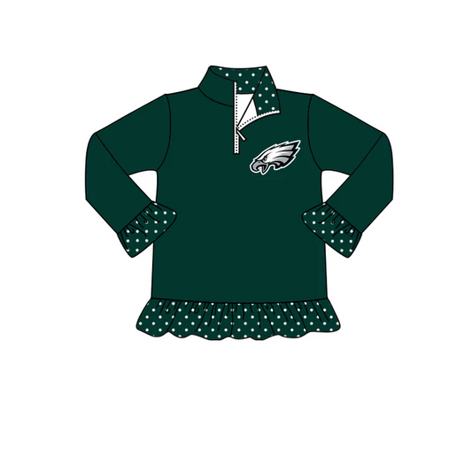 Custom  long sleeves eagle kids girls zip pullover D 4.30