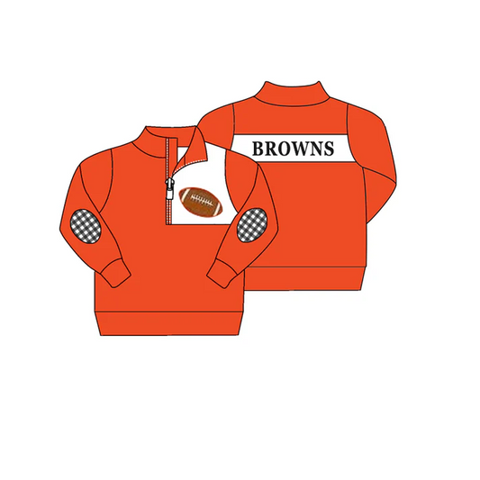 Custom Long sleeves orange football baby kids team pullover  D 4.30
