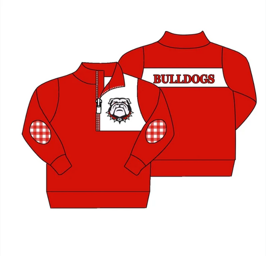 Custom Red plaid G dog kids team pullover D 4.30
