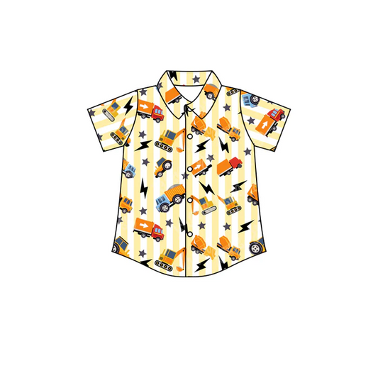 Custom Baby Boys Short Sleeve Construction Tee Shirts D 5.7