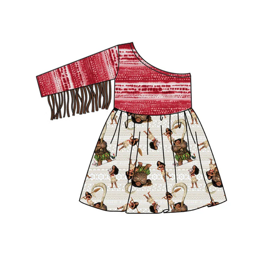Custom Baby Girls Princess Tassel Knee Length Dresses  D 5.7