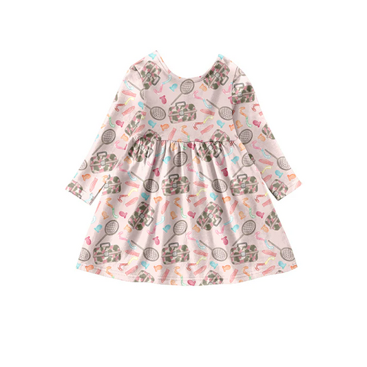 Custom Baby Girls Fishing Pink Dresses D 5.12
