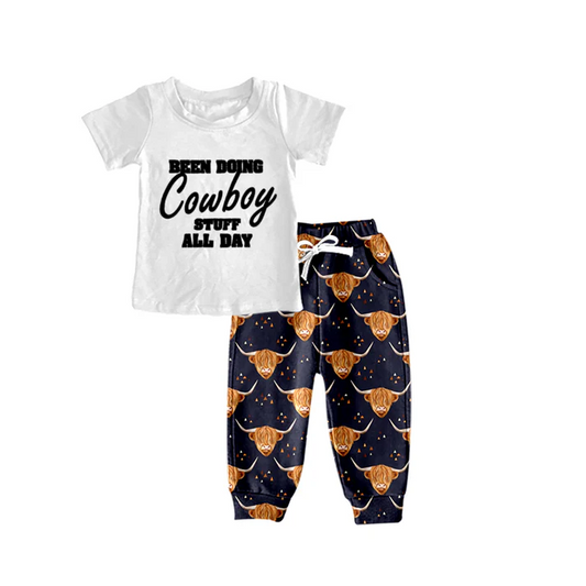 Custom Baby Boys Western Cowboy Shirt Pants Clothing Sets  D 5.13