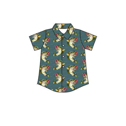 Custom Baby Boys Fishing Buttons Shirt Tops D 5.13