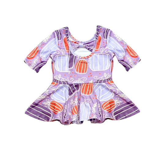 Custom Baby Girls Purple Pumpkin Tunic Top D 5.21