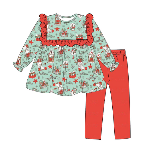 Custom Baby Girls Christmas Party Gift Pants Set D 5.21