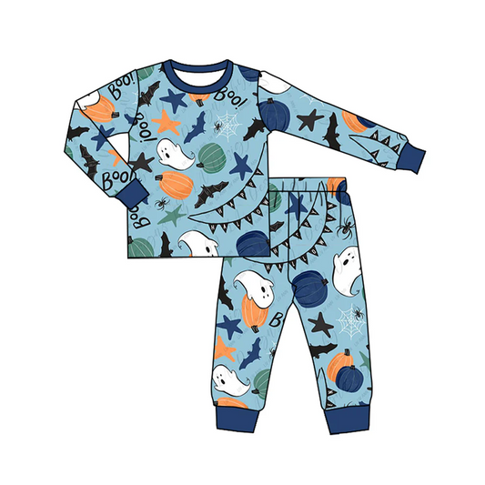 Custom Baby Boys Halloween Ghost Pumpkin Pajama Set D 5.21