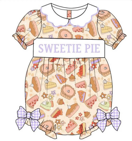Custom Sweetie Pie Short Sleeve Bubble Romper  D 5.21