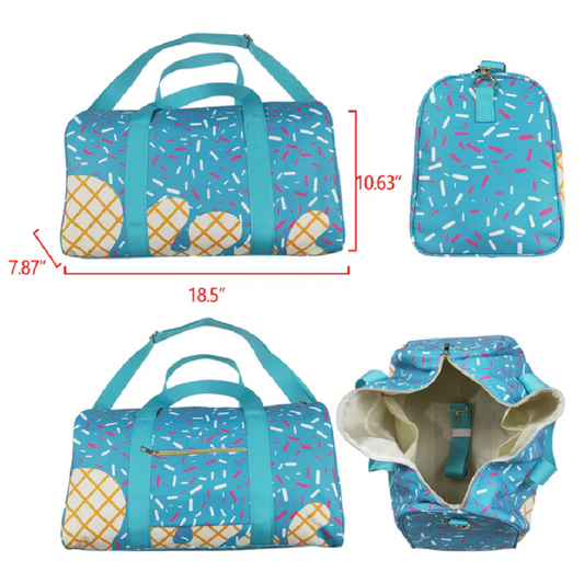 BA0304 Blue Ice Cream Drip Zipper Gym Bags  D 5.22