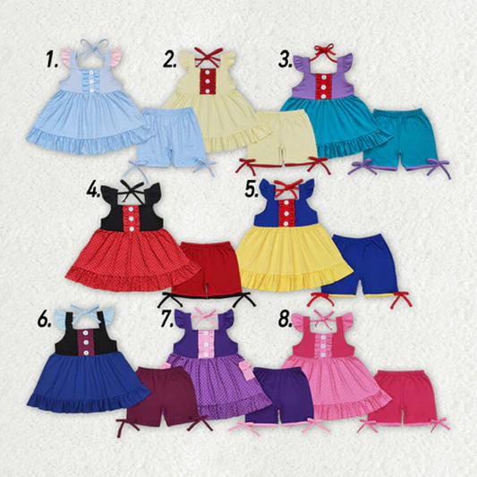 Match Baby Girls Princess Summer Sibling Sister Top Shorts Clothes Sets