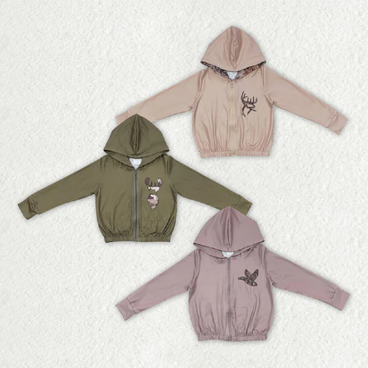 Sibling Baby Girls Camouflage Hunting Season Hooded Tops Cardigans Jackets