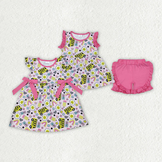 Match Baby Girls Bus Back To School Sets Dresses  D 3.14