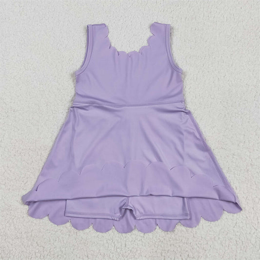 GSD2372 Baby Girls Lavender Sleeveless Yoga Active Knee Length Dresses   D 5.22
