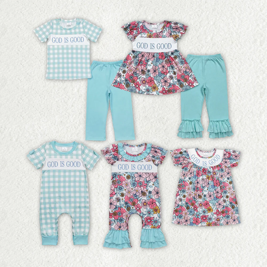 Match Baby Boys Girls God Is Good Sibling Rompers Clothes Outfits Sets