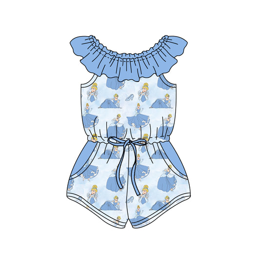 presale SR1540 Princess blue lace sleeveless jumpsuit