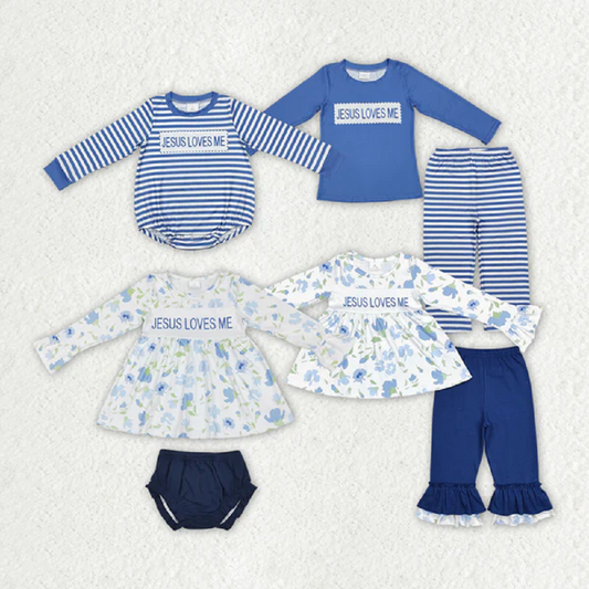 Match  Baby Girls Boys Jesus Loves Me Rompers Flowers Clothes Sets