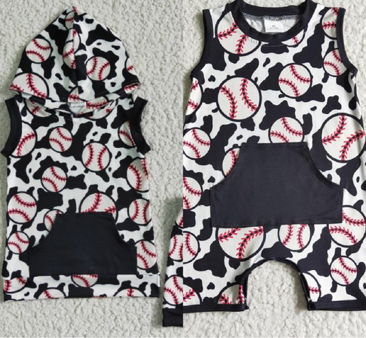 Match Baby boys baseball hoodie top summer shorts sets romper  D 3.27