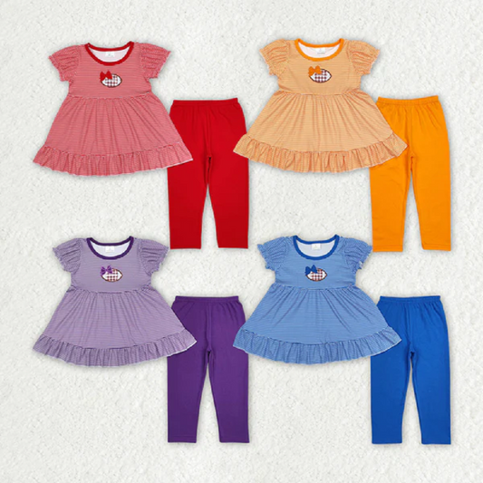 Match Baby Girls Stripes Football Tunic Legging Clothes Sets D 3.26