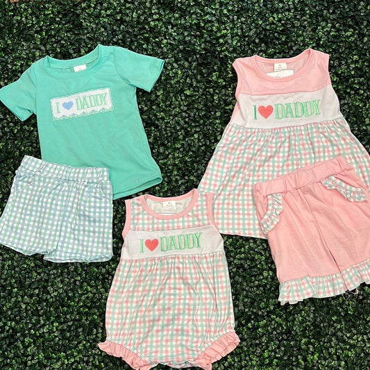 Match Embroidery Baby Kids Toddler I Love Daddy Father's Day Clothing  D 4.9