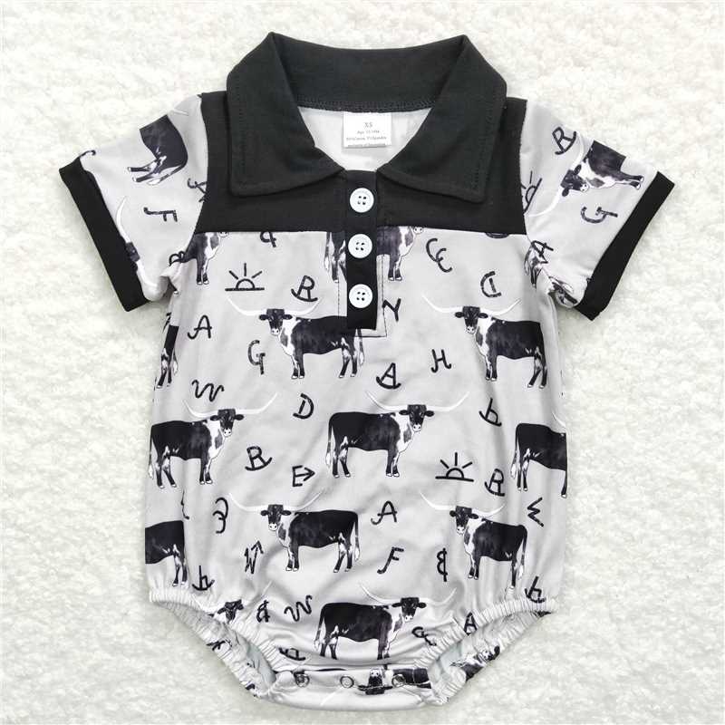 Match Baby Boys Western Buttons Short Sleeve Shirt Rompers D 4.19