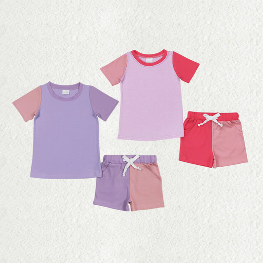 Match Baby Girls Summer Colorful Shirt Shorts Sports Clothes Sets