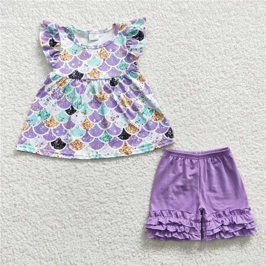 B17-9 Fish scale purple suit