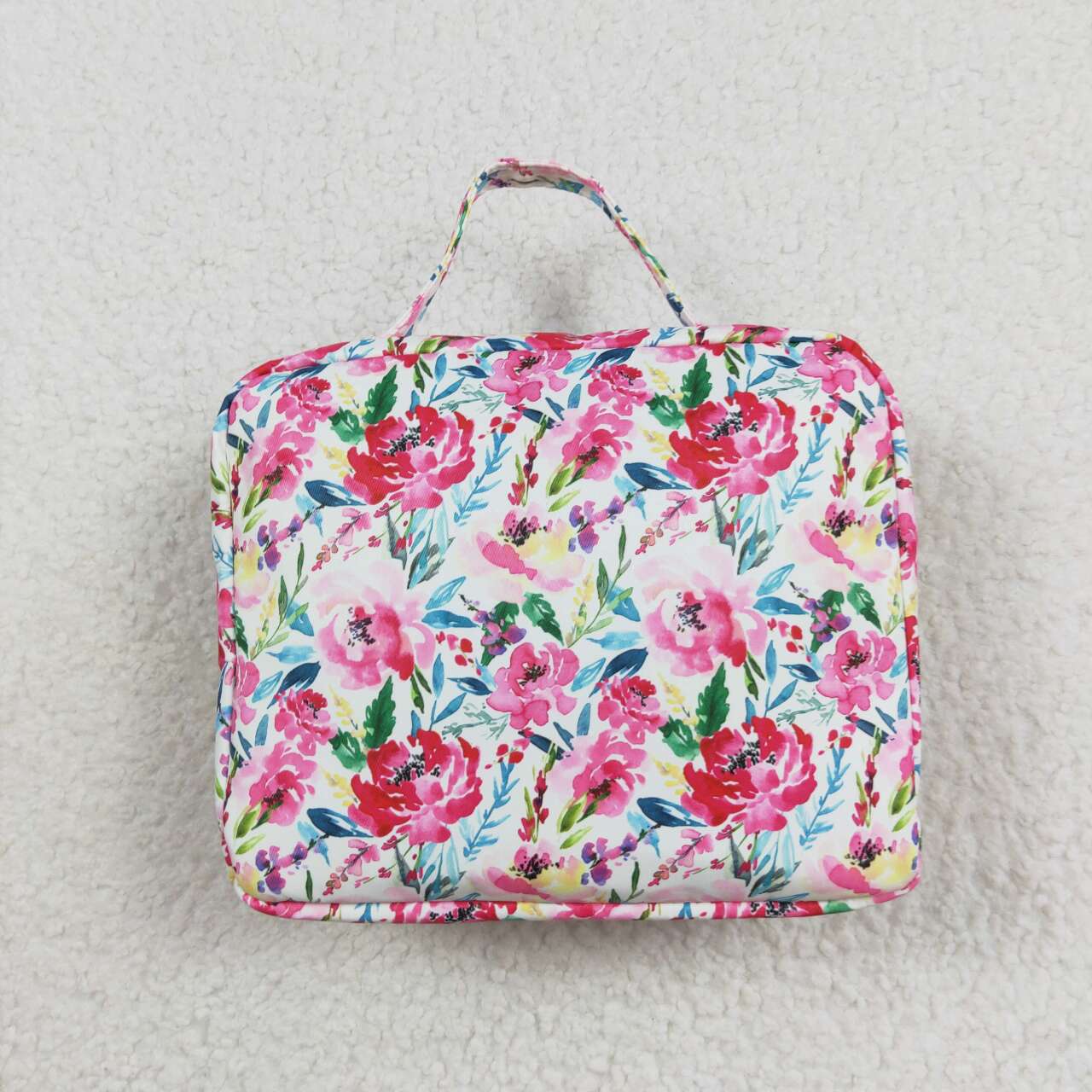 BA0102 Flower Purple Floral Bow Knot Meal Bag Lunch Box Bag