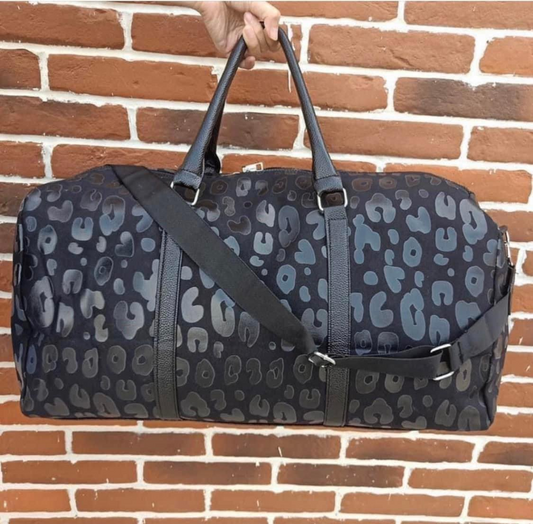 presale BA0255 Black Leopard Gym Bag