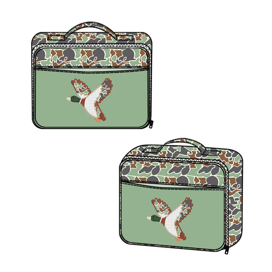 presale BA0270  Baby Kids Mallard Ducks Green Lunch Dinnder Picnic Box 2024 9.27