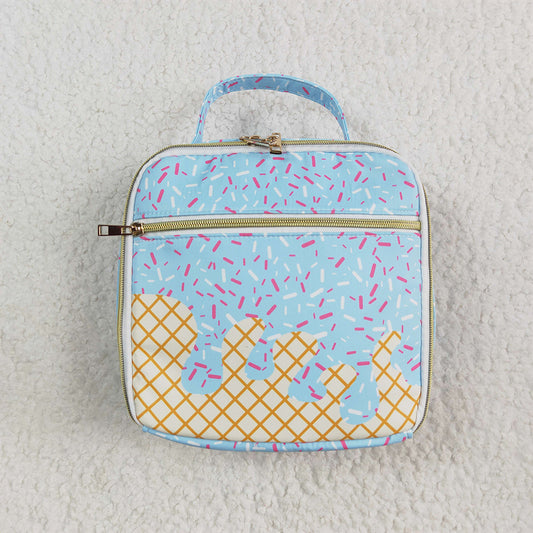 BA0296   Team fireworks plaid blue lunch box bag  D 5.6