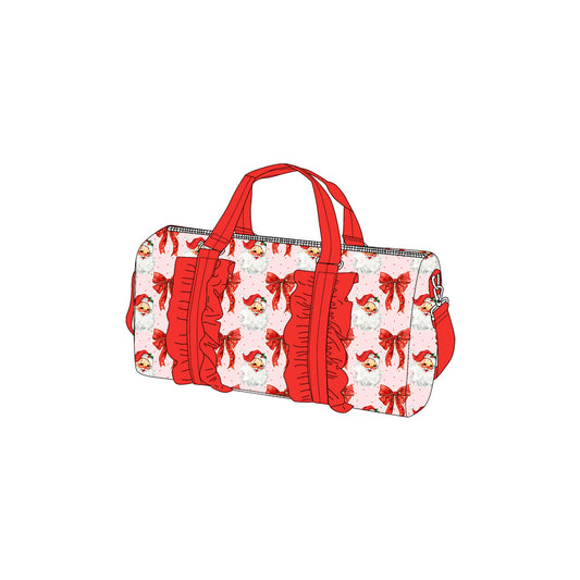 presale BA0306 Red ruffle santa polka dots Christmas duffel bag  D 5.15