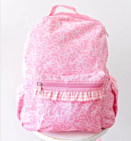 presale BA0308 Pink bow ruffle kids girls backpack D 5.16