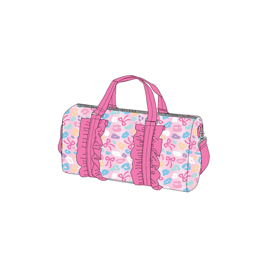 presale BA0320 Pink Leopard Bows Gym Bags  D 5.24