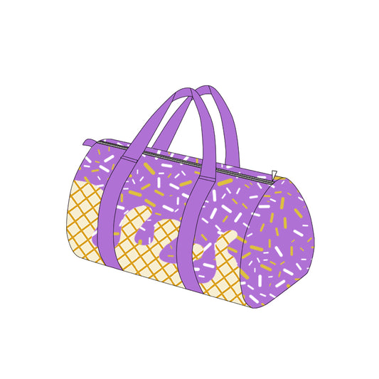 presale BA0321 Purple Ice Cream Drip Zipper Gym Bags  D 5.24