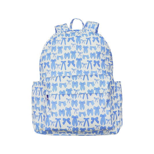 presale BA0322 Baby Kids Sky Blue Bows Plaid Zipper School Back Bags D 5.26