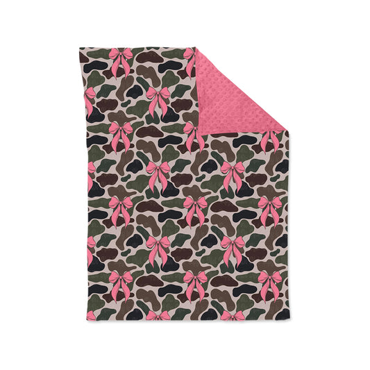 presale BL0189  Camouflage Bow Pattern Baby Blanket 2024 10.31