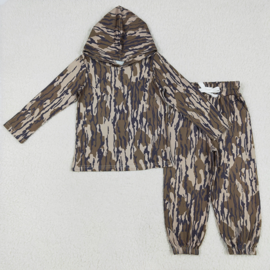 BLP1064  Baby Boys Bottomland Camo Hooded Top Pants Outfits Clothes Sets  D 3.17