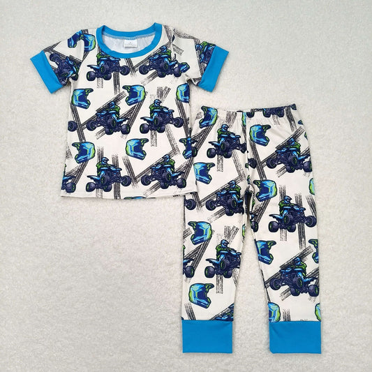 BSPO0354 Baby Boys Monster Bike Pajama Set